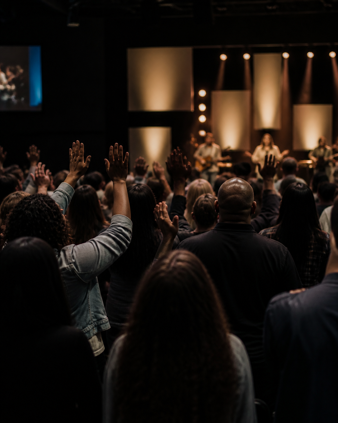 Church congregation worshipping together
